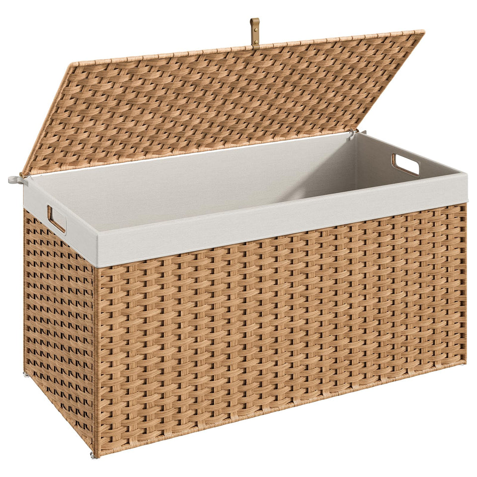 HOOBRO storage basket with lid shows large 200L capacity for clutter-free spaces