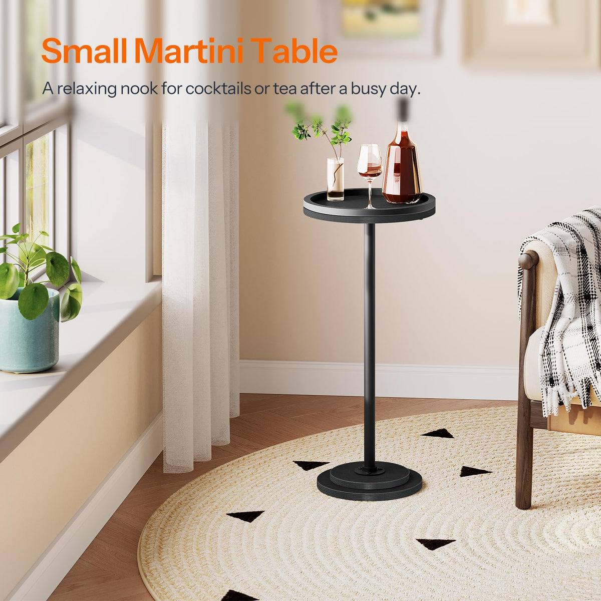 HOOBRO table featuring anti-tip edge guard to prevent spills