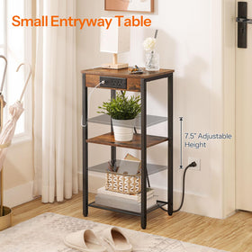 HOOBRO tall end table with industrial black frame for modern spaces.