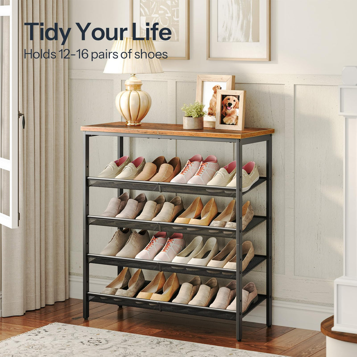 HOOBRO tilting shelves customize storage for heels or boots