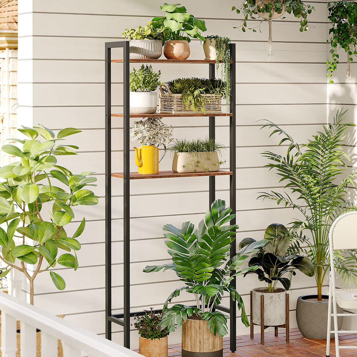 HOOBRO 3-tier shelves hold towels, paper, oils, and candles within reach.