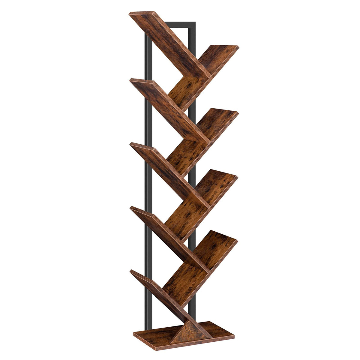 HOOBRO Tree Bookshelf anti-topple frame keeps shelves secure.
