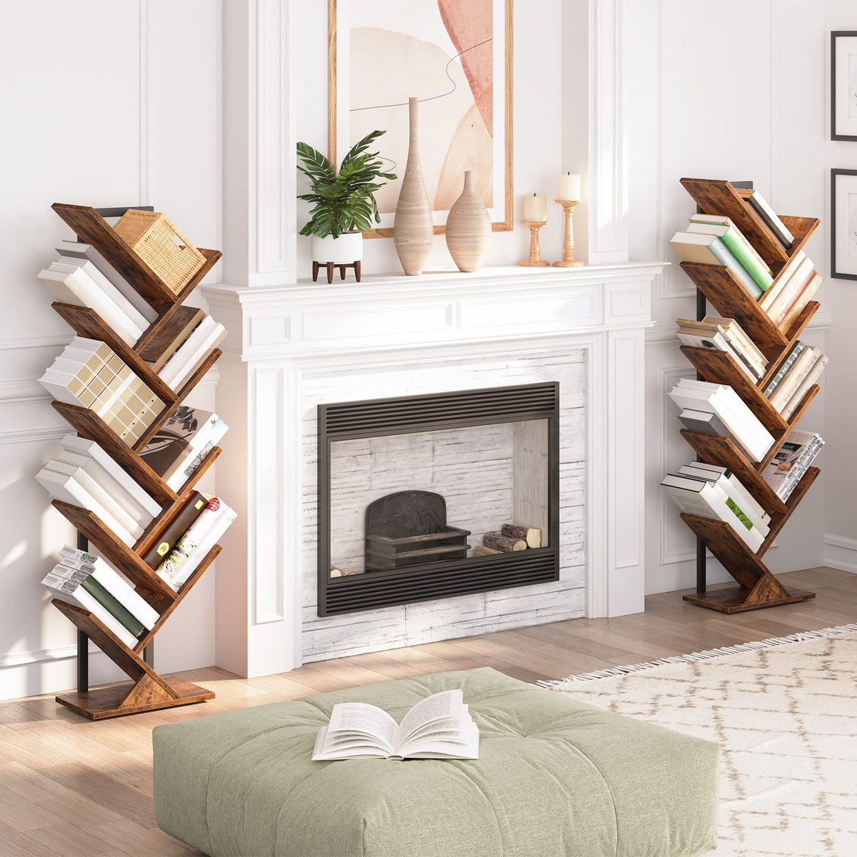 HOOBRO Tree Bookshelf floor-standing storage for clutter-free spaces.