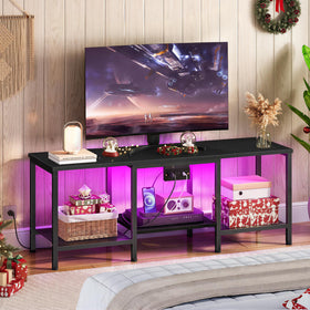 HOOBRO TV Stand supports up to 55-inch TVs with a sturdy top.