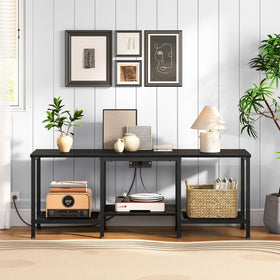 HOOBRO TV Stand mesh shelves promote airflow to prevent overheating.