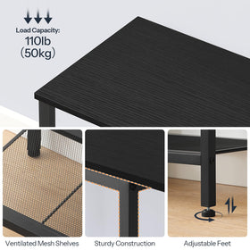 HOOBRO TV Stand industrial-chic design complements various living spaces.