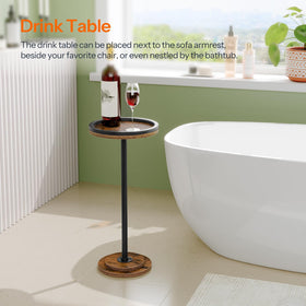 HOOBRO versatile table sits beside sofa or chair for drinks or decor.