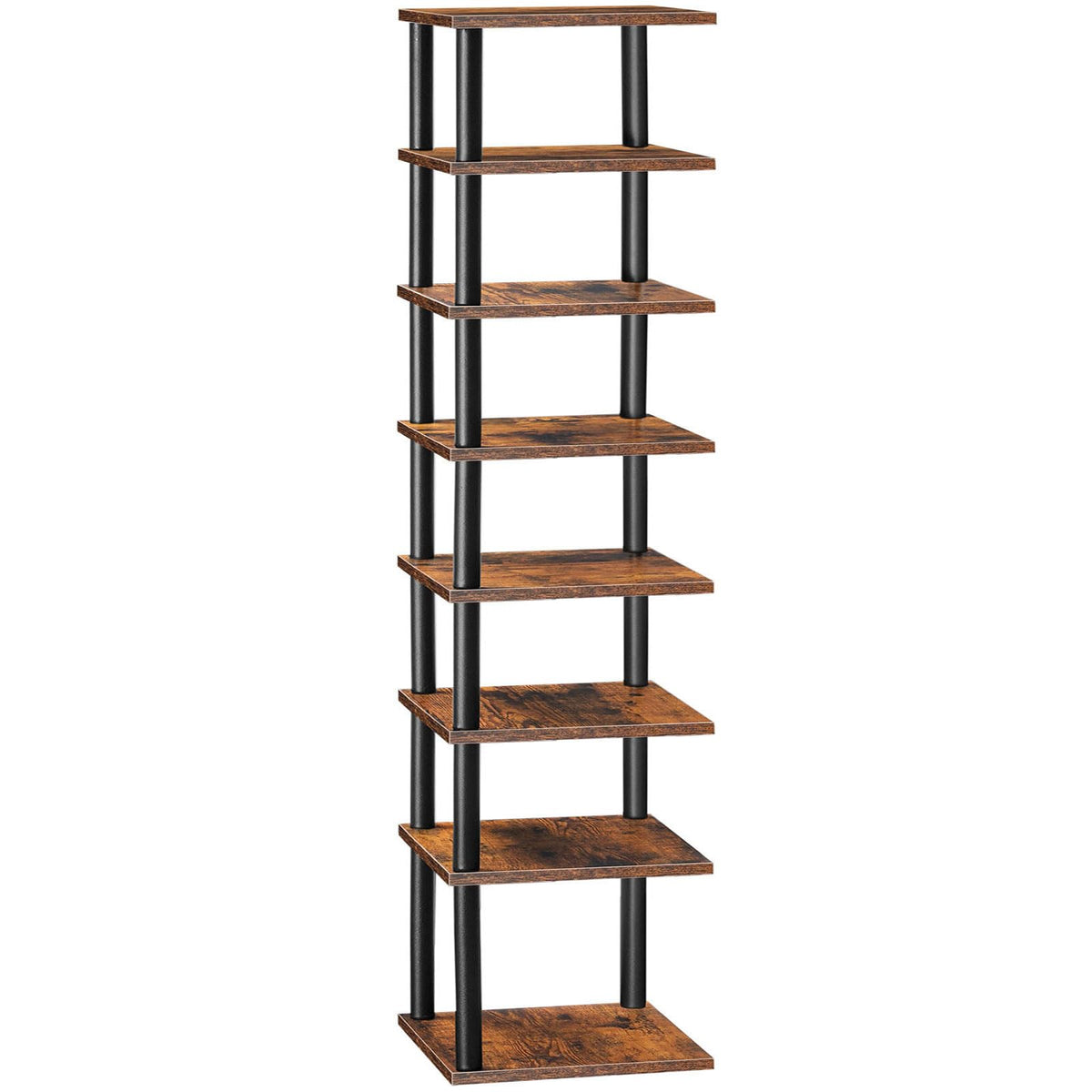 HOOBRO vertical shoe rack 8-tier front view highlights compact design for small spaces and easy access