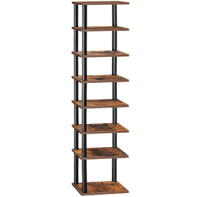 HOOBRO vertical shoe rack 8-tier front view highlights compact design for small spaces and easy access