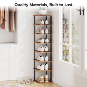 HOOBRO vertical shoe rack side profile shows slim footprint ideal for entryways