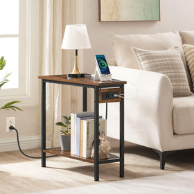 HOOBRO wedge end table 24x15x24 inches fits beside beds.