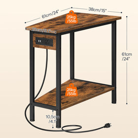HOOBRO wedge end table industrial design showcases retro charm and practicality.