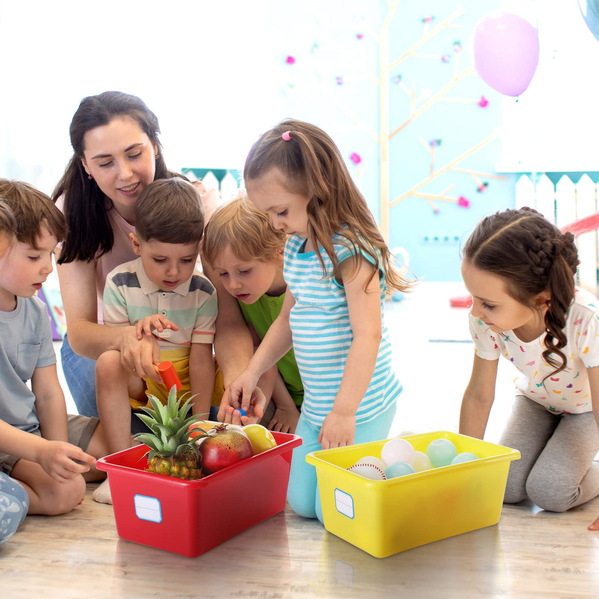 Hoolerry cubby bins ideal for toys, books, crafts in school or home settings.