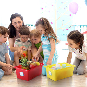 Hoolerry cubby bins ideal for toys, books, crafts in school or home settings.