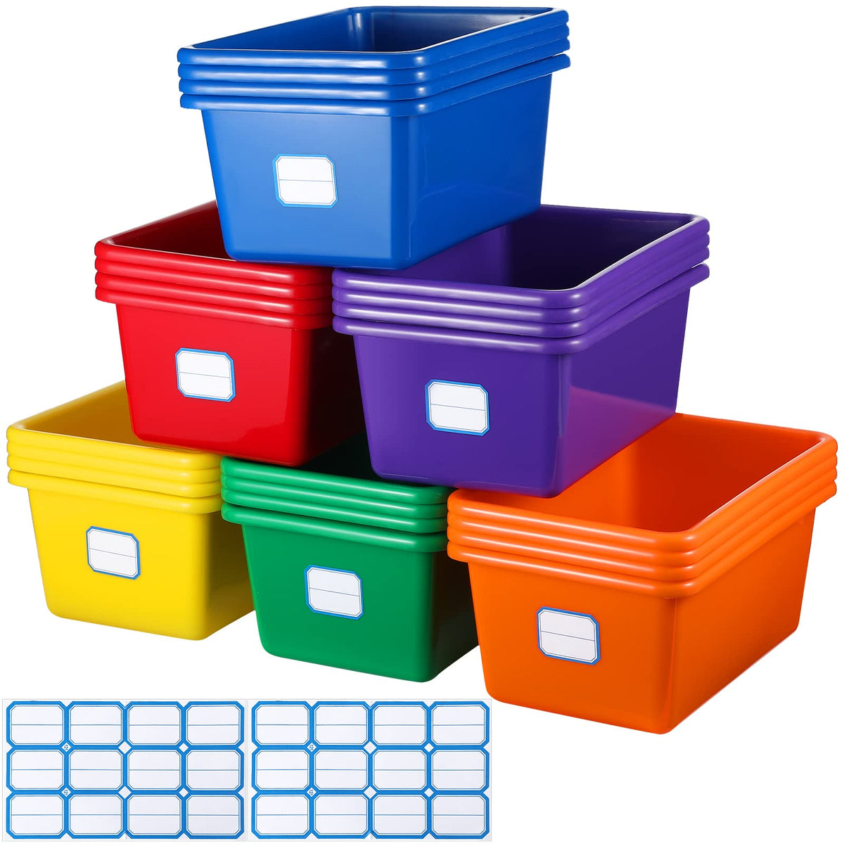 Hoolerry cubby bins colorful set for easy classroom organization and quick item retrieval.