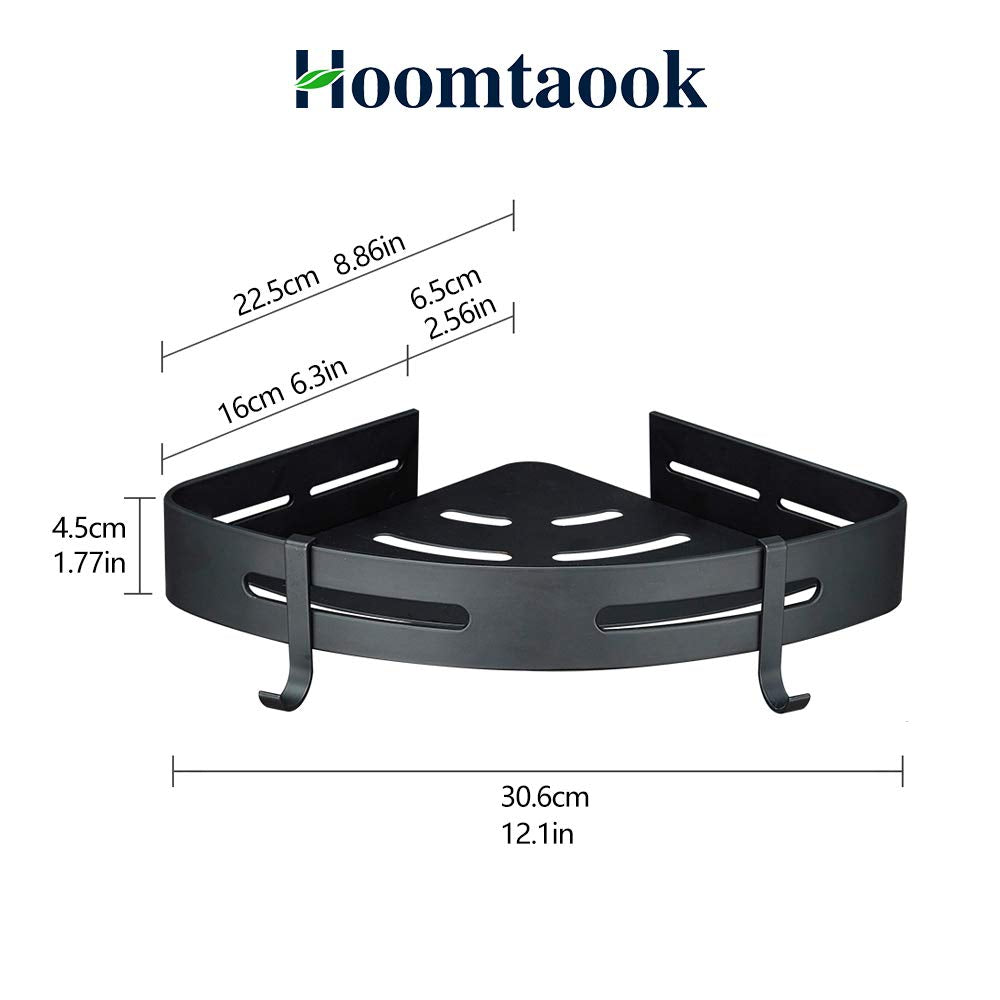 Hoomtaook corner shelf easily removes without wall damage after cure