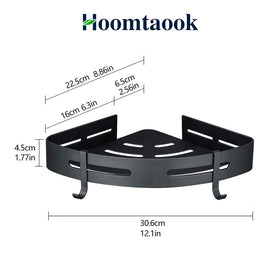 Hoomtaook corner shelf easily removes without wall damage after cure