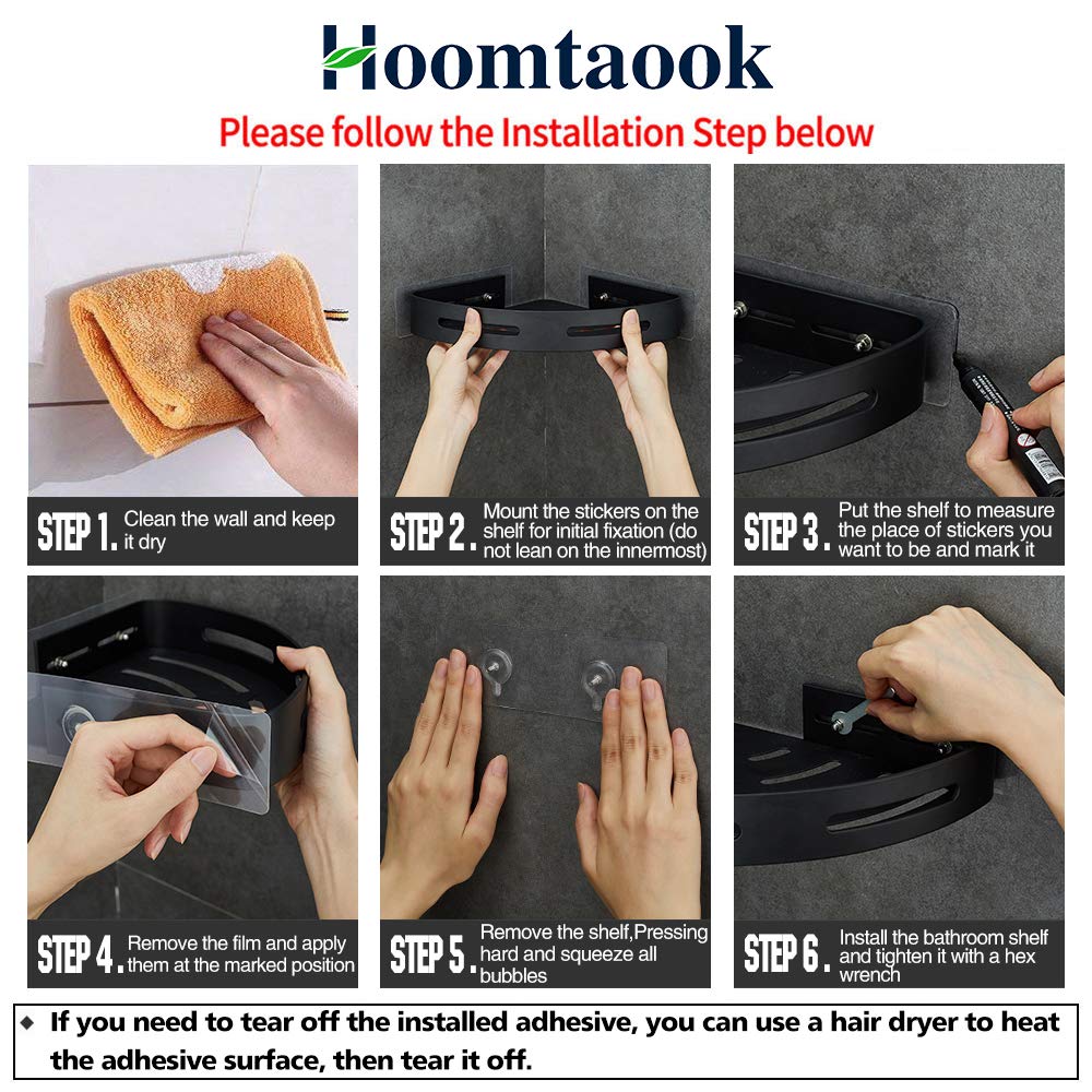 Hoomtaook strong adhesive holds up to 22 lbs on smooth surfaces