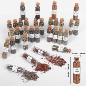 HOOMUU lavender-dried-herb-bottle promotes calm ambiance for cleansing rituals.