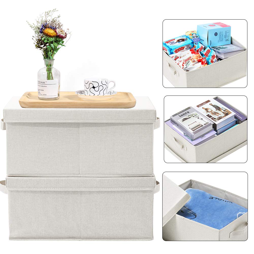 HOONEX two-pack storage bins with removable lids protect clothes from dust