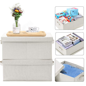 HOONEX two-pack storage bins with removable lids protect clothes from dust