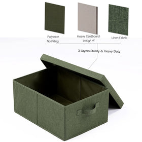 HOONEX olive storage bin open top reveals roomy 24L capacity.