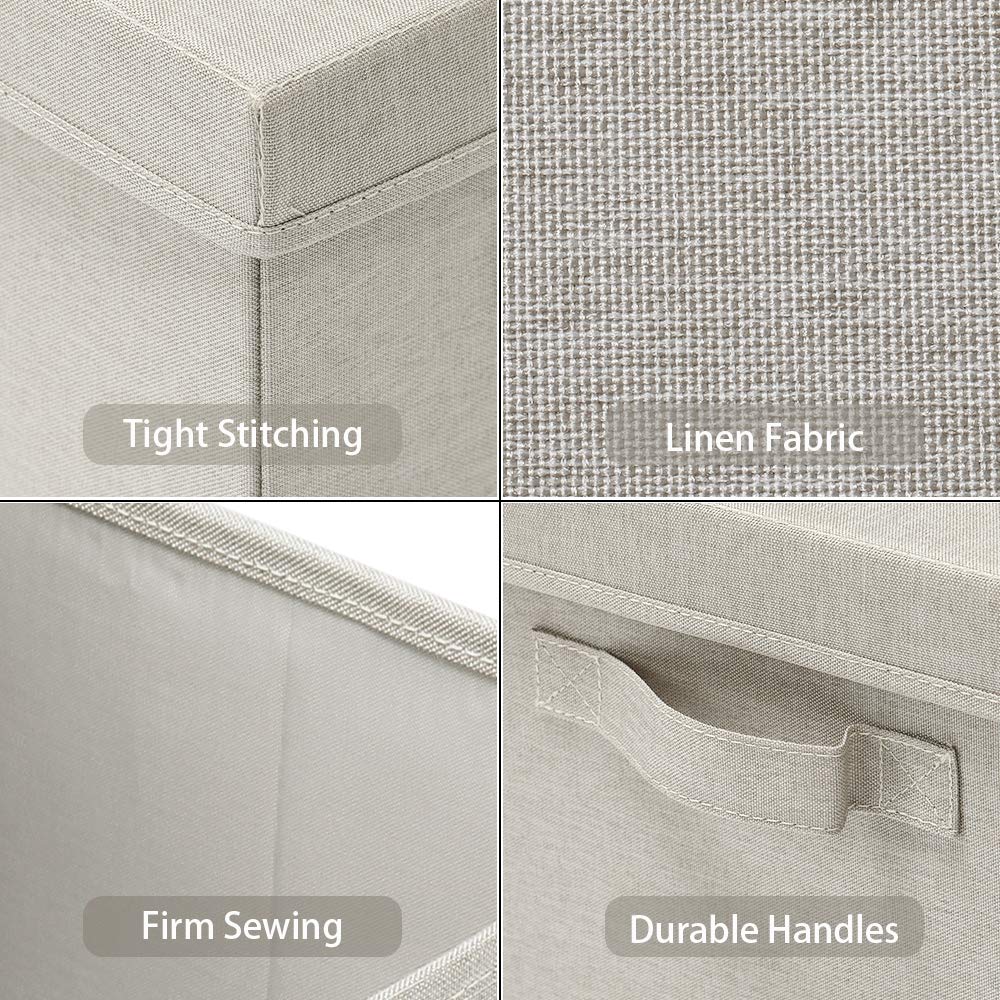 HOONEX beige bins fit under beds and in closets for extra storage