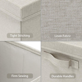 HOONEX beige bins fit under beds and in closets for extra storage