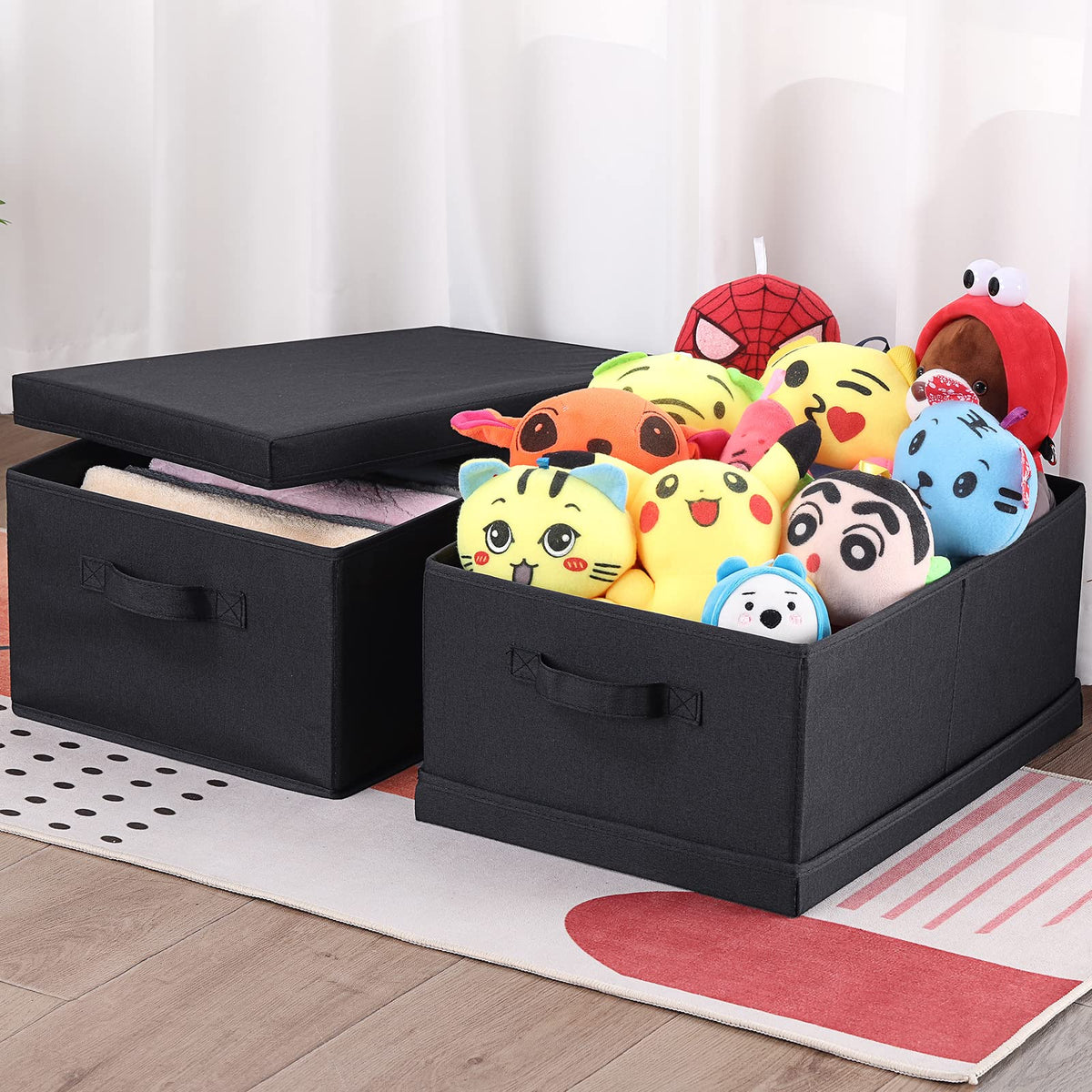 HOONEX storage bins durable double-sided handles enable effortless moving.