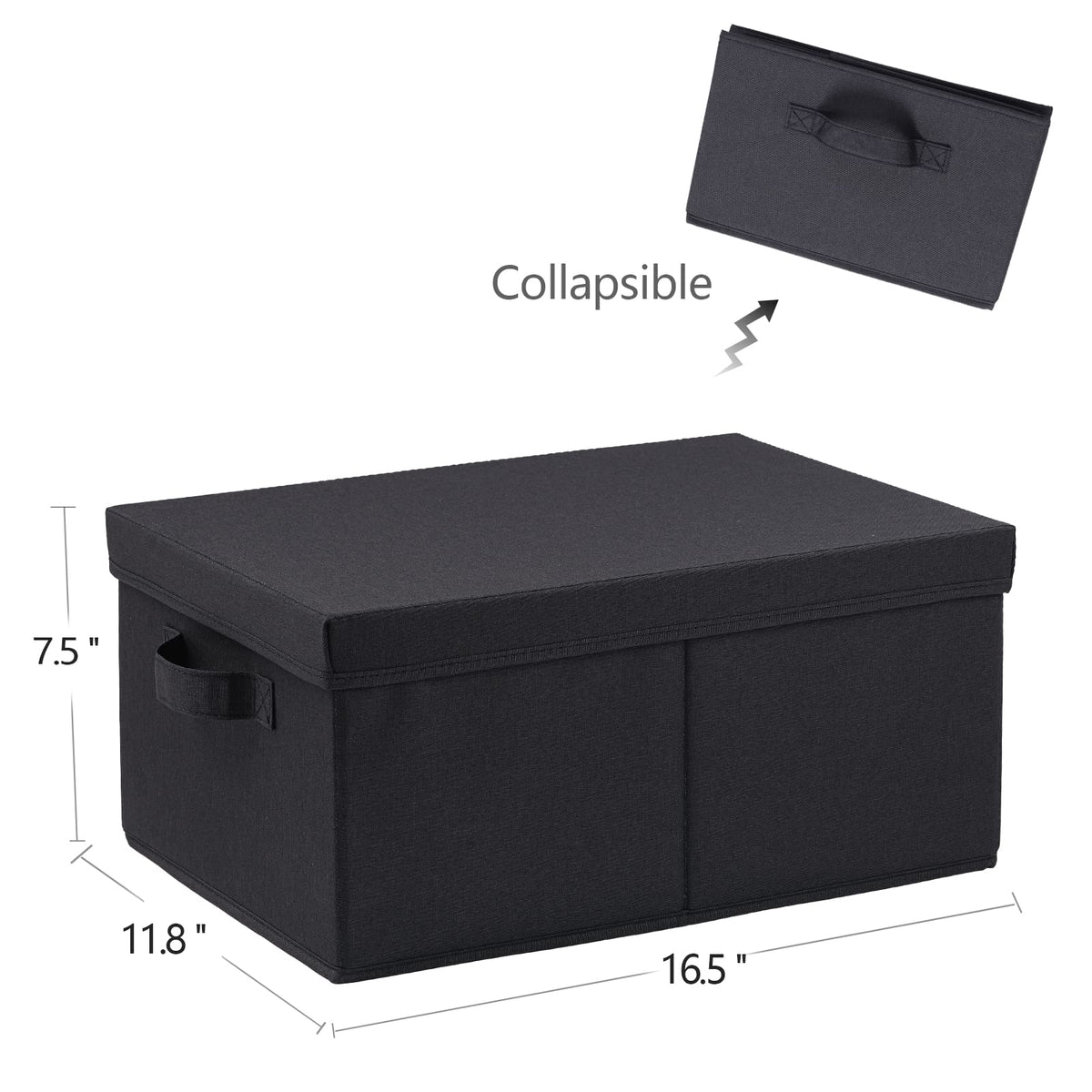 HOONEX storage bins pack of 2 in black for versatile storage.