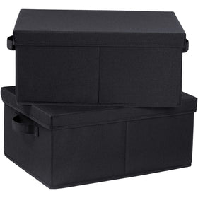 HOONEX storage bins with lids closed keep clothes protected from dust and neatly organized.