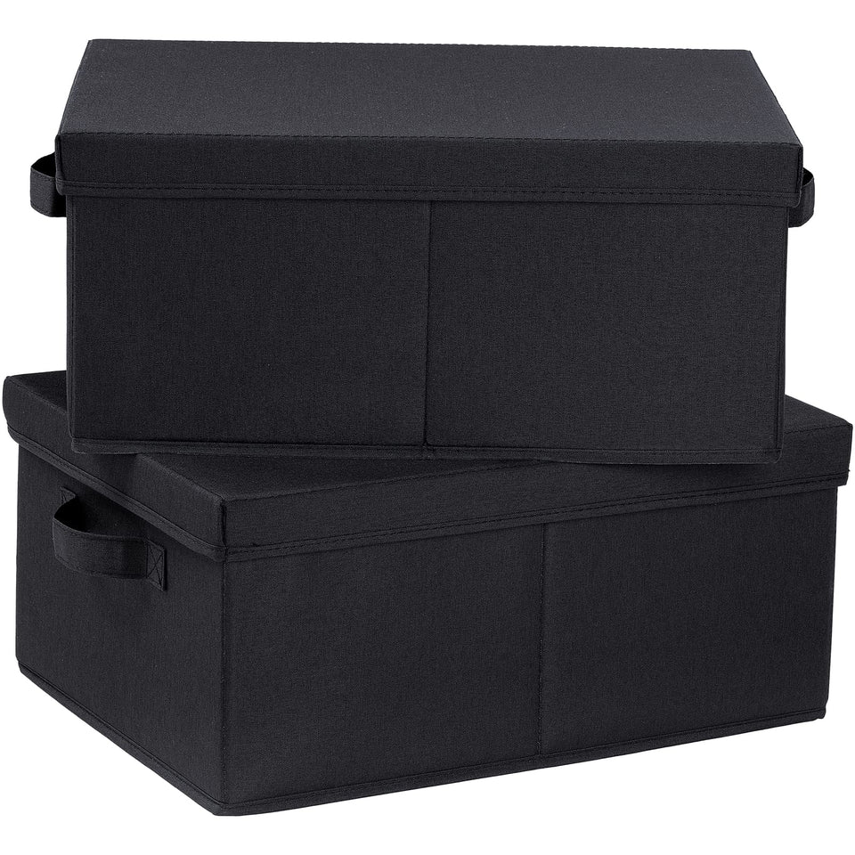 HOONEX storage bins with lids closed keep clothes protected from dust and neatly organized.