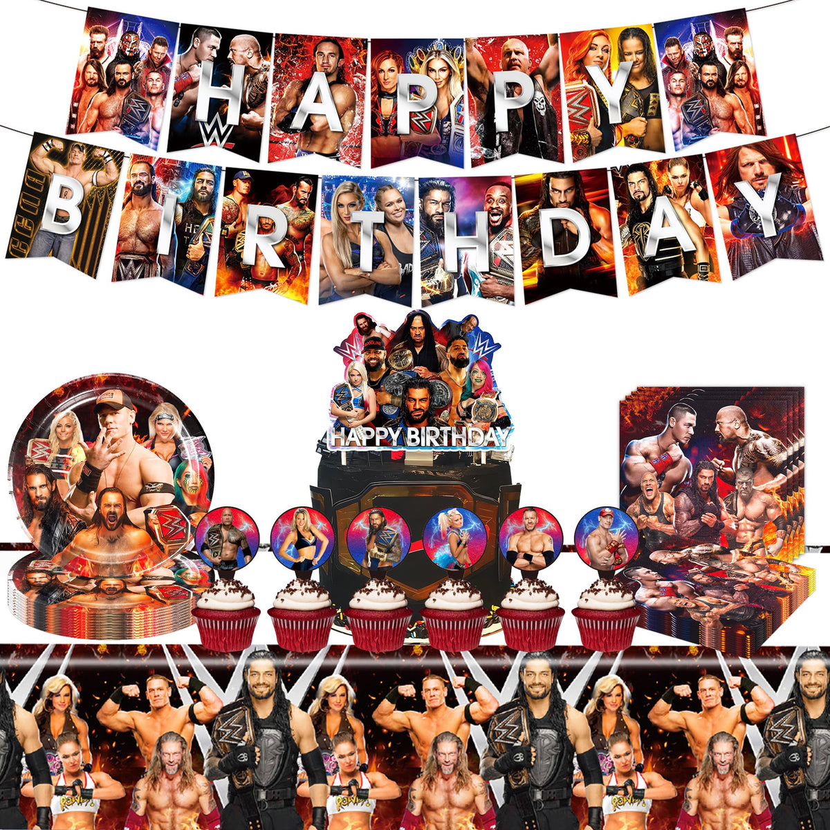 HOOSTEADY Wrestling banner boosts party theme and festive mood for kids' celebrations