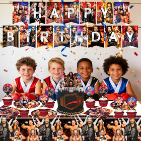 HOOSTEADY Wrestling cupcake toppers decorate treats, elevating the party spread