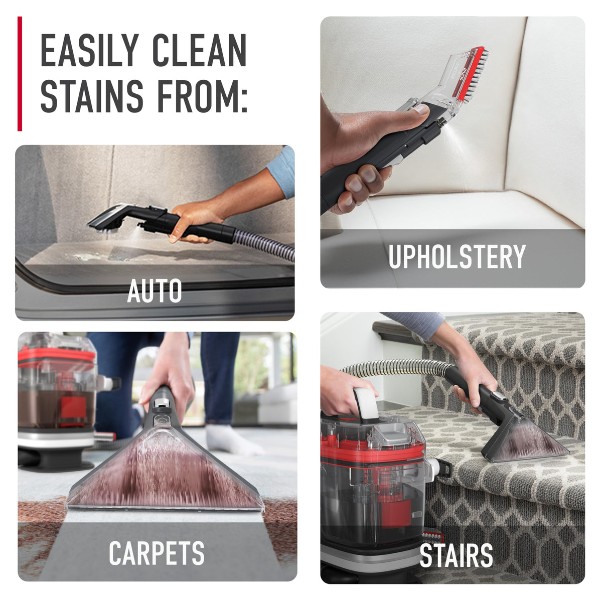 Hoover CleanSlate Plus hose rinse flushes residue for quick maintenance