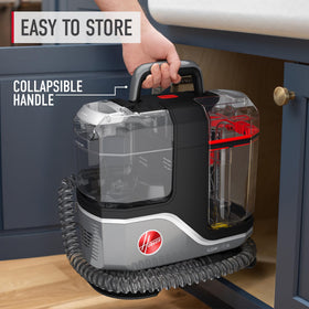 Hoover CleanSlate XL in action cleaning upholstery and carpets