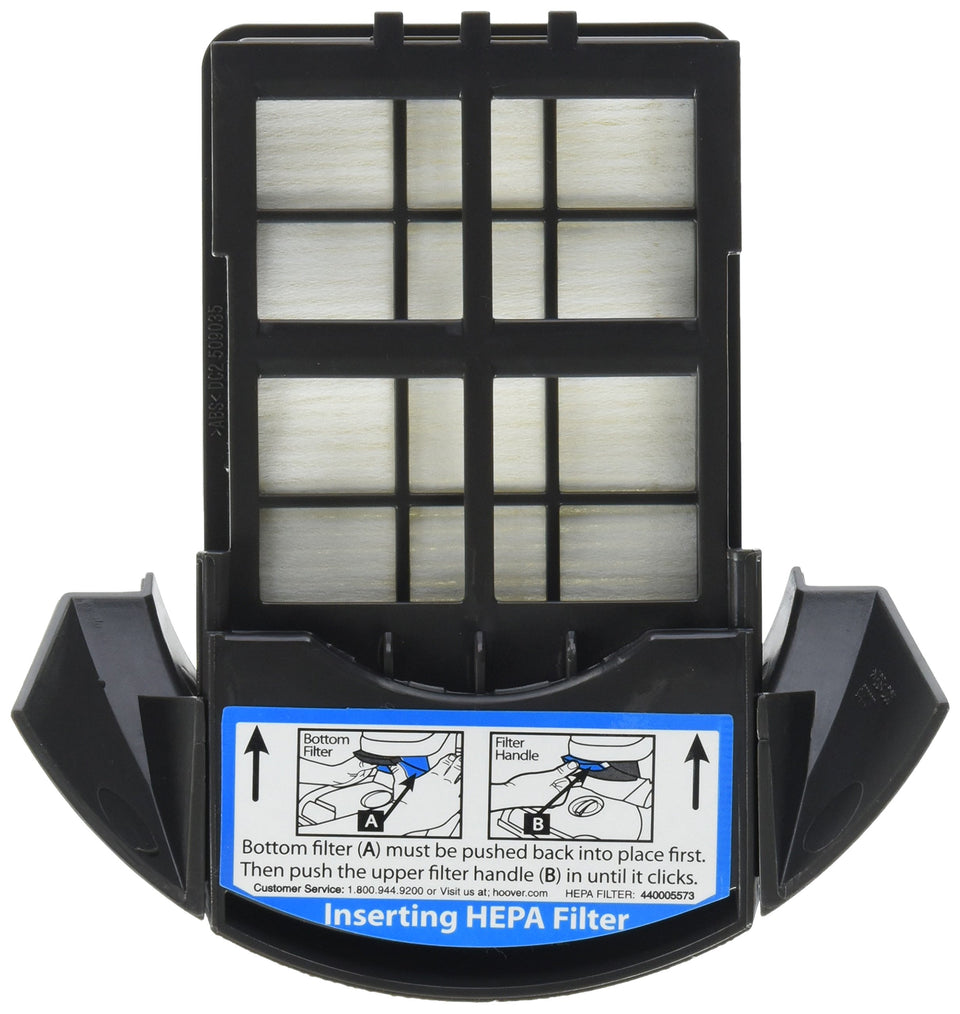 Hoover HEPA exhaust filter for multiple models improves air quality.
