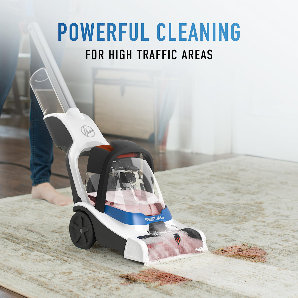 Hoover PowerDash Pet brush roll close-up for efficient stain removal
