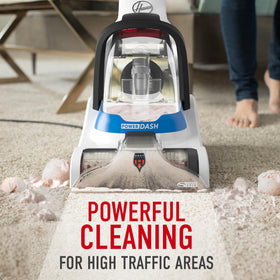 Hoover PowerDash Pet cleaner with brush roll tackles pet messes in high-traffic areas.