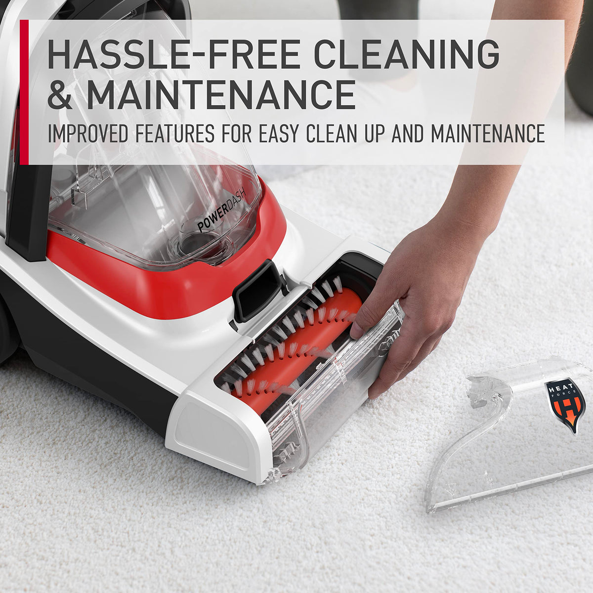Hoover PowerDash Pet+ compact unit fits into tight storage spaces.