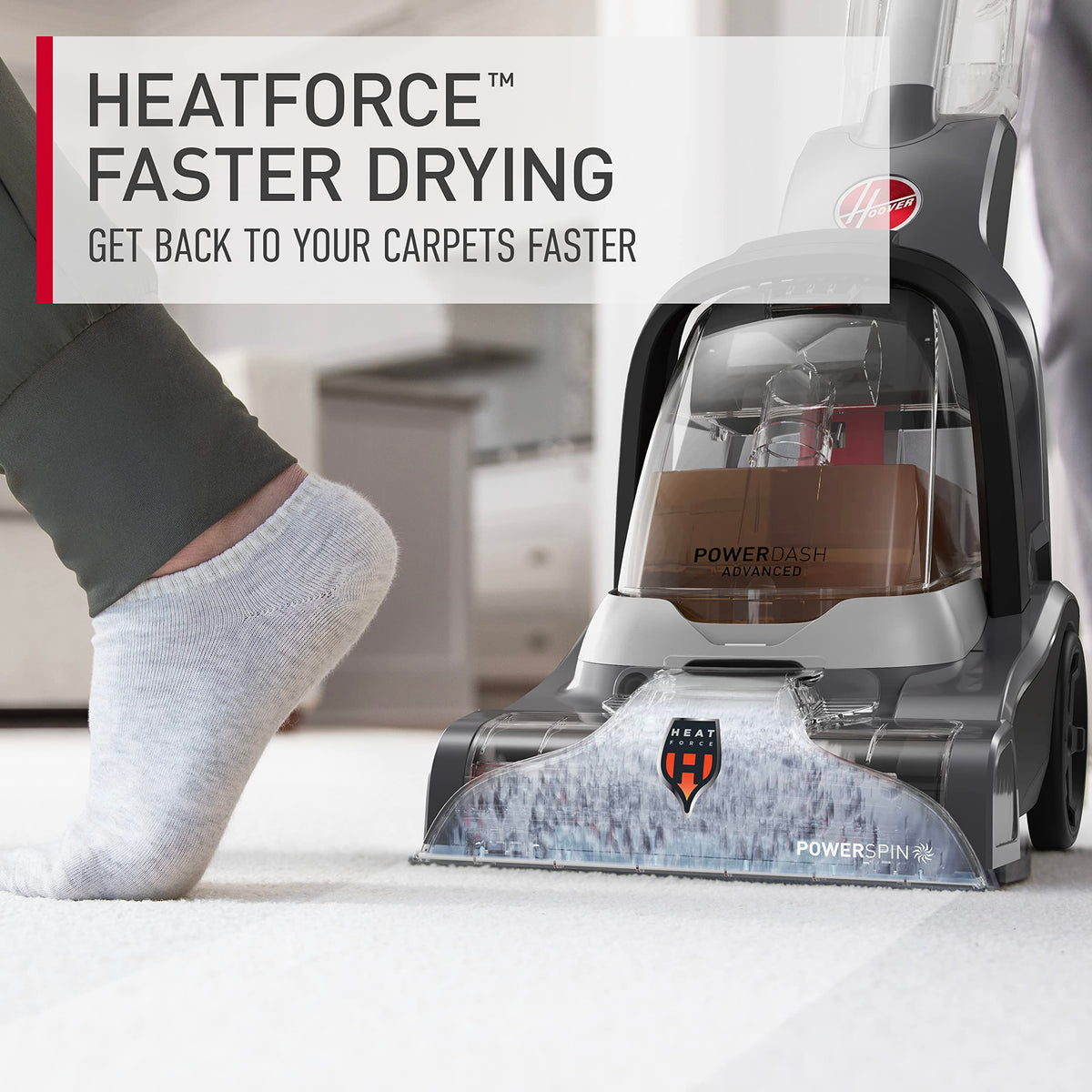 Hoover PowerDash attachments for stairs and upholstery.