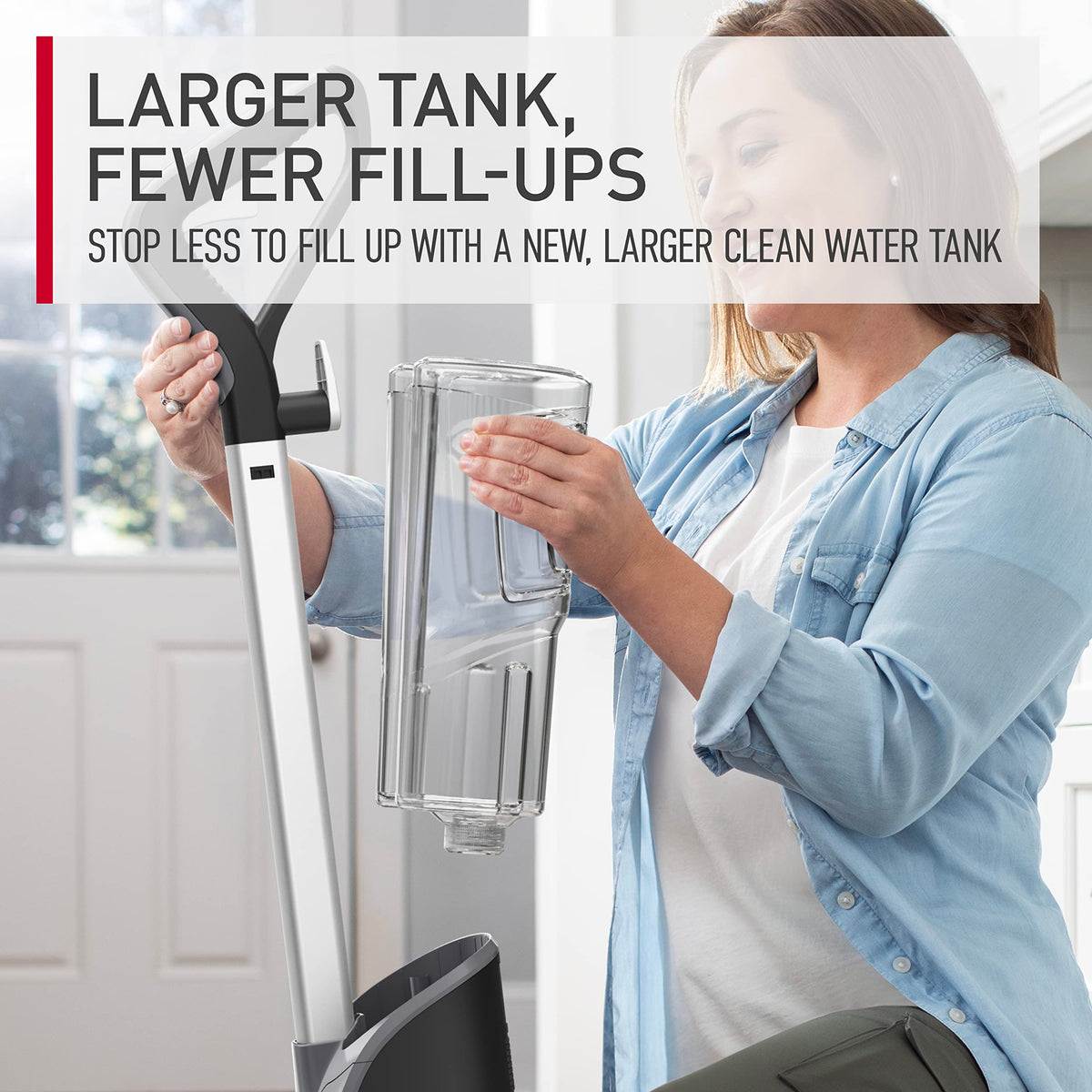 Hoover PowerDash compact upright design fits small homes.