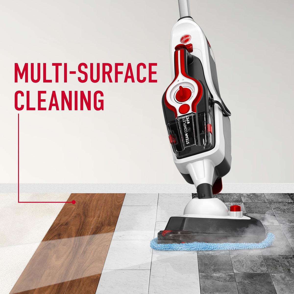 Hoover Steam Complete Pet Steam Mop handheld attachment ready for kitchens