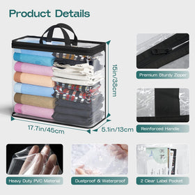 Hopack 22L clear storage bag demonstrates see-through design for quick item identification