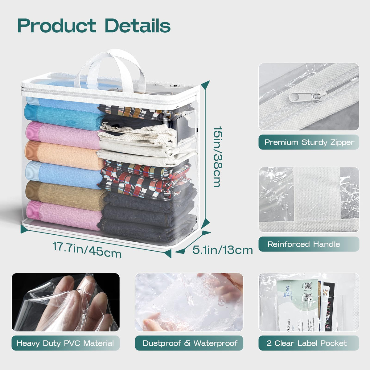 Hopack clear bags with see-through design for quick, at-a-glance organization.
