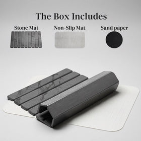 Hoppli easy-clean diatomite mat rinses clean after daily use