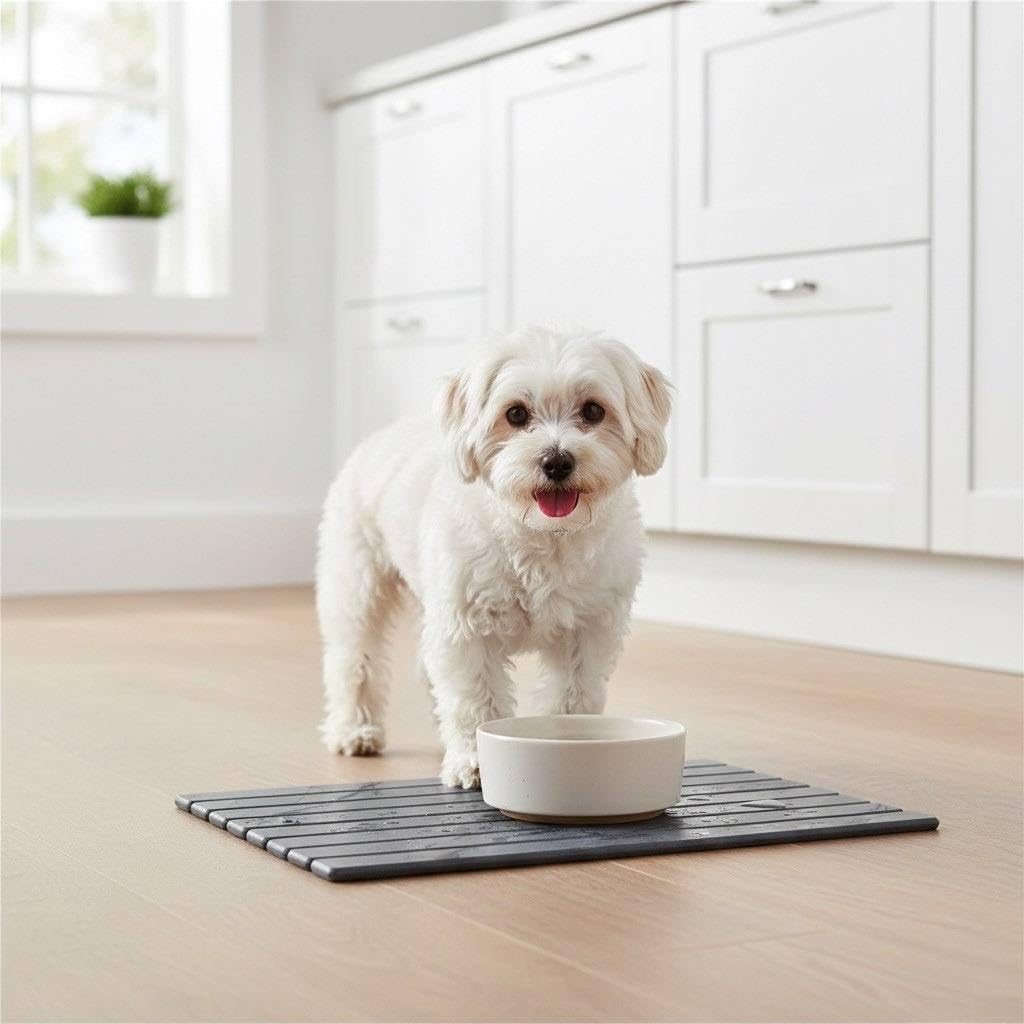 Hoppli quick-dry bath mat reduces water on bathroom floors