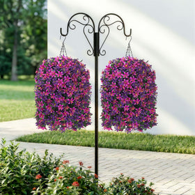 Hoppwodd artificial lily basket-dimensions with precise size for porch charm