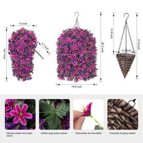 Hoppwodd artificial lily long-trailing-bloom in purple demonstrates dramatic cascading effect