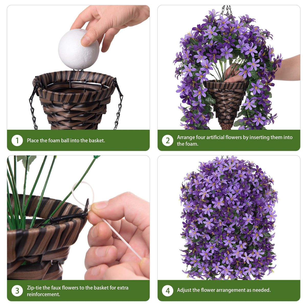 Hoppwodd complete hanging basket system ready for instant display